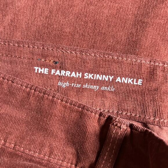 AG Adriano Goldschmied The Farrah Skinny Ankle Corduroy Rust 27 NWOT - Picture 8 of 10
